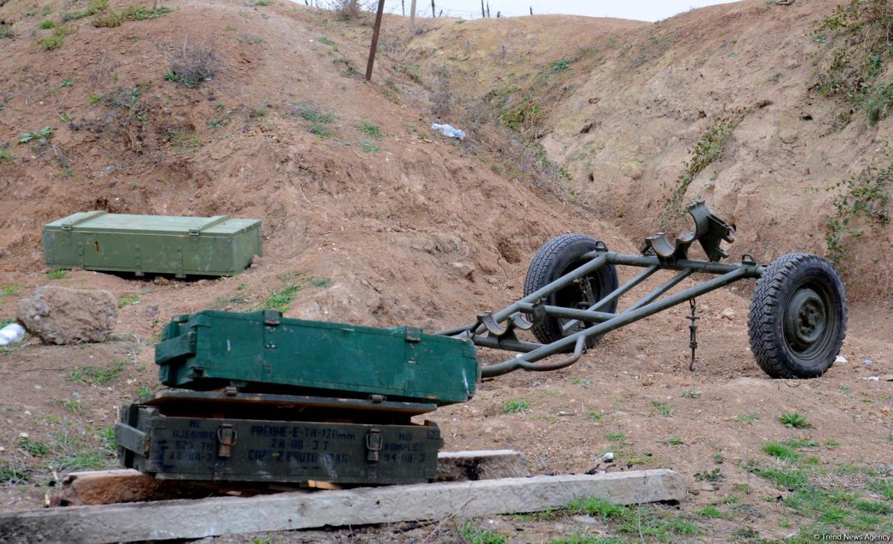 Позиции армянских ВС, с которых они обстреливали Азербайджан
