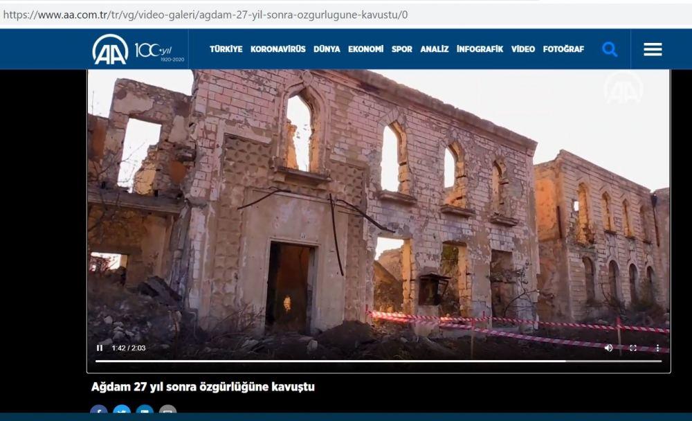 Агентство "Анадолу" опубликовало видеоматериалы из Агдамского района