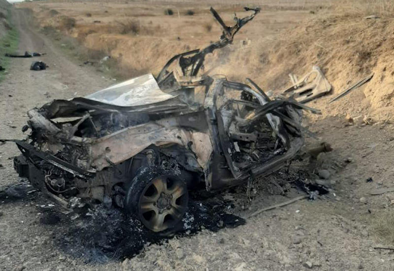 ANAMA опубликовала фотографии автомобиля, подорвавшегося на мине в Физули