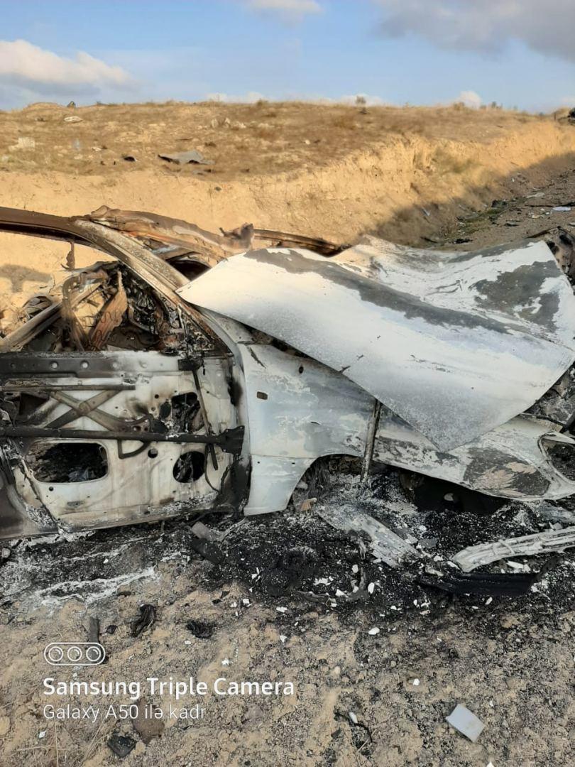 ANAMA опубликовала фотографии автомобиля, подорвавшегося на мине в Физули