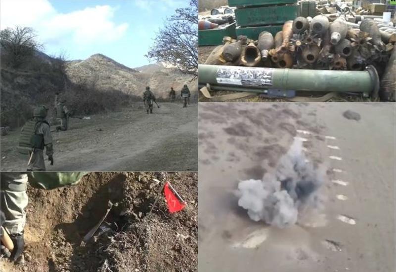 Российские военные уничтожили еще 100 взрывоопасных предметов в Карабахе