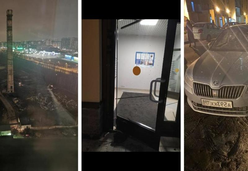 Более 10 машин повреждены после подрыва старой трубы в Петербурге