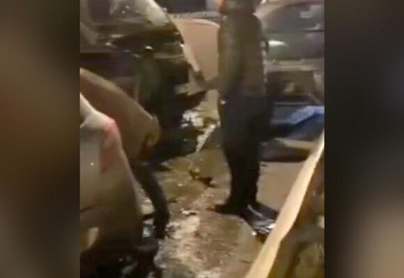 Сразу 13 авто столкнулись в Подмосковье