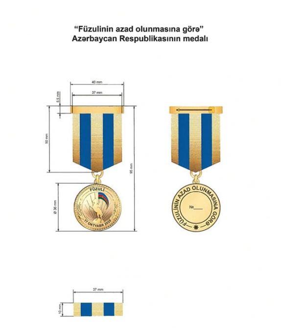 İşğaldan azad edilən rayonlar üzrə təsis edilən medalların Əsasnamələri təsdiqləndi