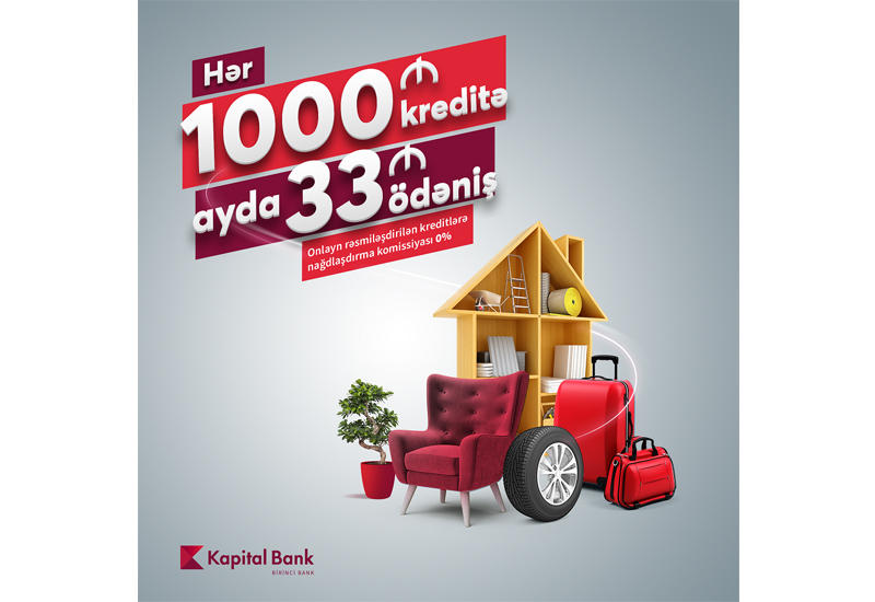 Платите 33 маната в месяц за каждые 1000 манатов кредита!