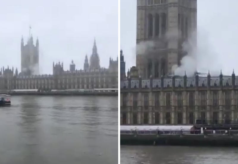Пожар в здании парламента Великобритании