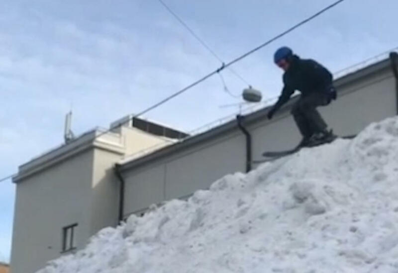 Лыжник-экстремал вылетел в обрыв с ледяной водой в Сочи