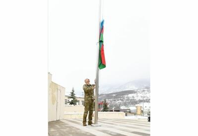 Президент Ильхам Алиев поднял флаг Азербайджана в Гадруте - ФОТО 