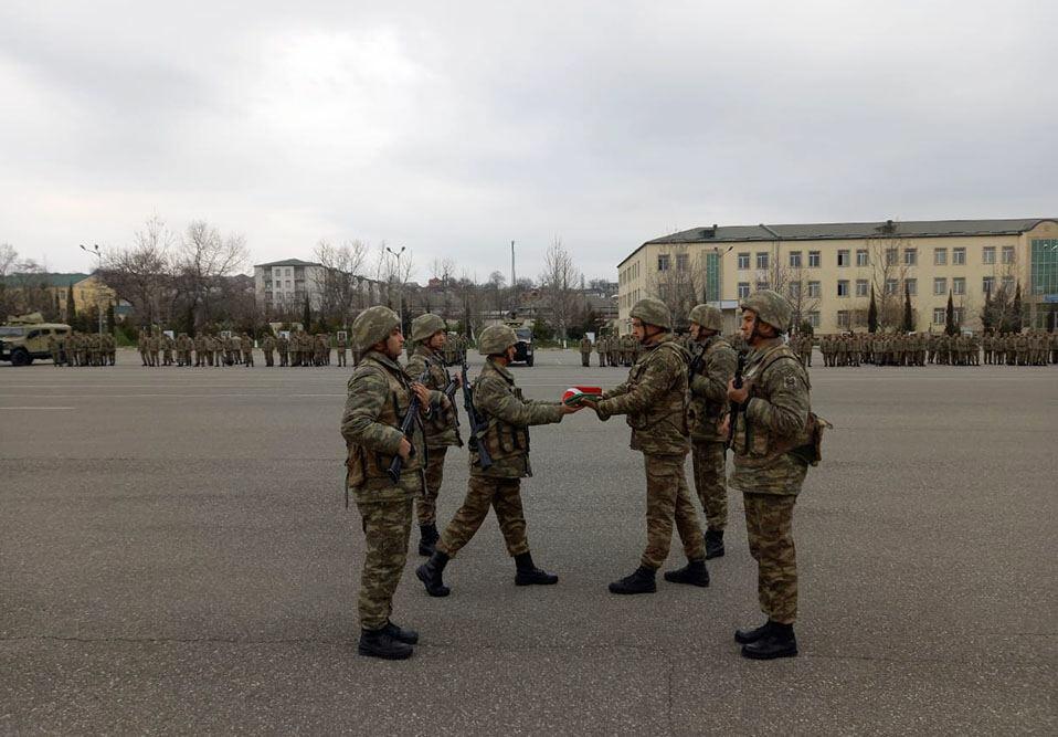 Церемония проводов уволенных в запас военнослужащих Азербайджанской Армии