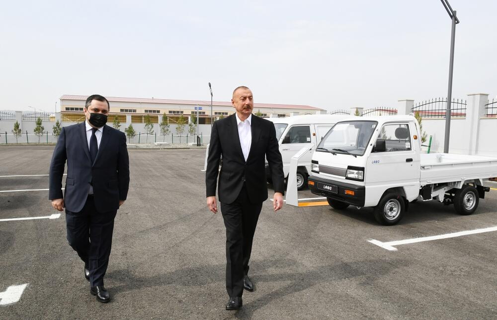 Президент Ильхам Алиев принял участие в открытии Гаджигабульского промышленного квартала