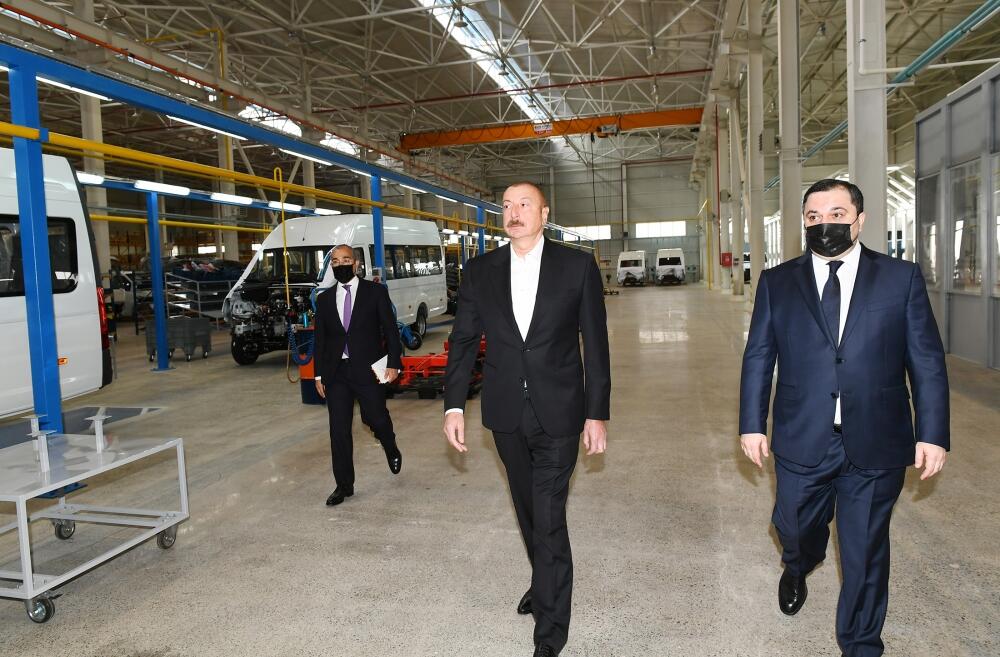 Президент Ильхам Алиев принял участие в открытии Гаджигабульского промышленного квартала