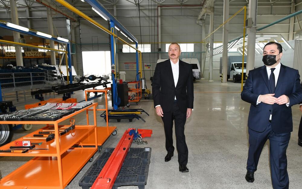 Президент Ильхам Алиев принял участие в открытии Гаджигабульского промышленного квартала