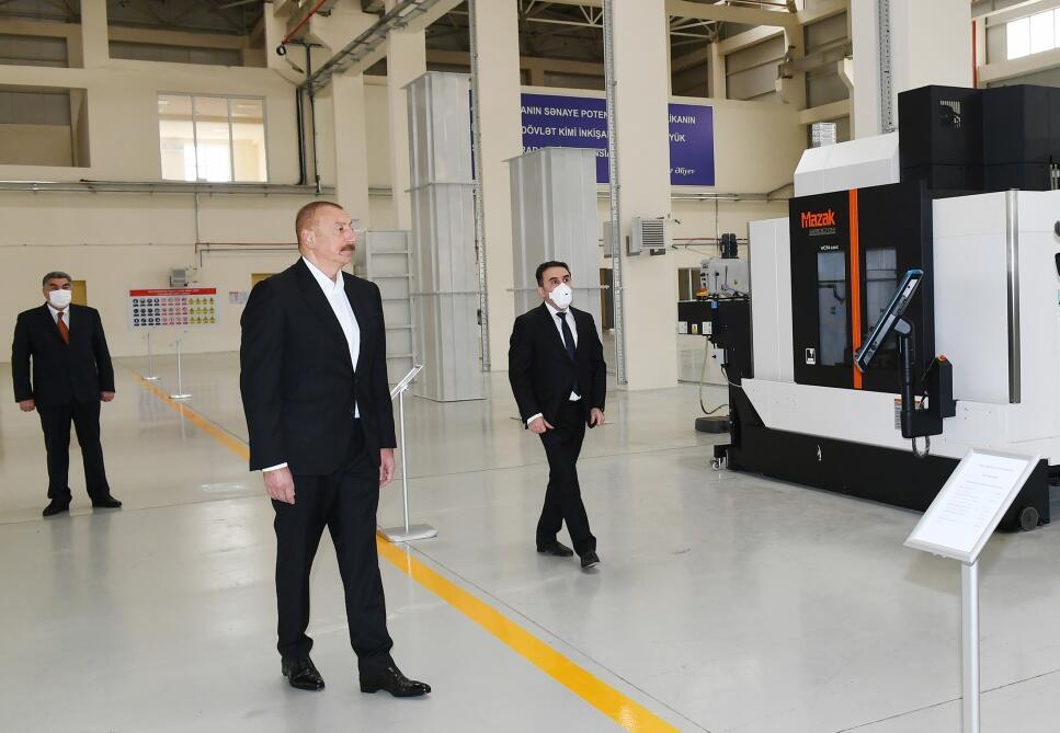 Президент Ильхам Алиев принял участие в открытии Гаджигабульского промышленного квартала