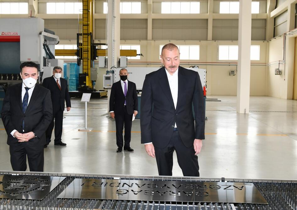 Президент Ильхам Алиев принял участие в открытии Гаджигабульского промышленного квартала