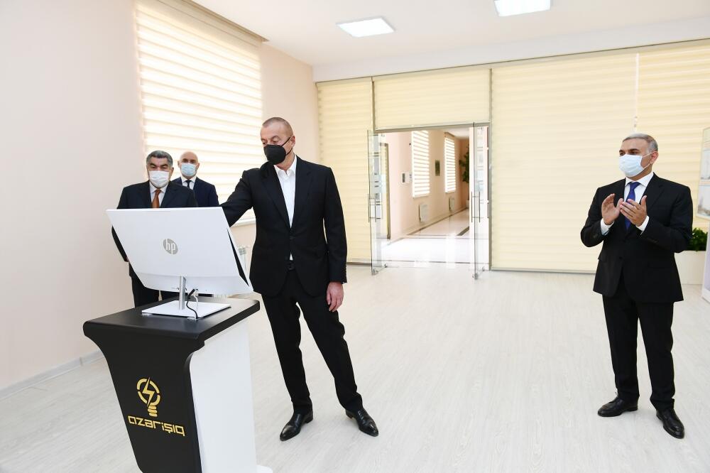 Президент Ильхам Алиев принял участие в открытии 110/35/10-киловольтной подстанции "Гарасу" в Гаджигабуле