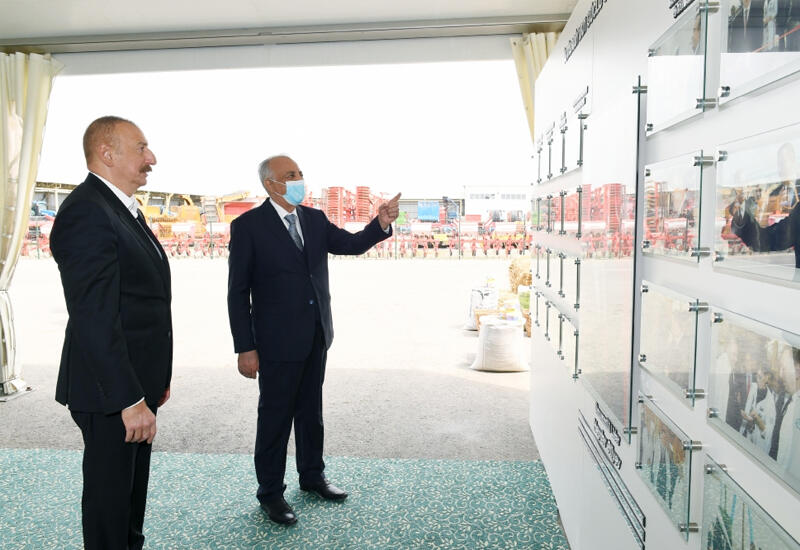 Президент Ильхам Алиев принял участие в открытии «Шамахинского агропарка Азерсун» в Гаджигабуле