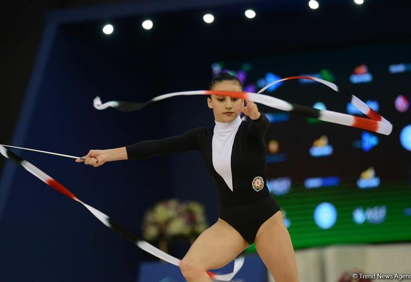 Азербайджанская гимнастка Зохра Агамирова вышла в финал Кубка мира в Баку в упражнении с лентой