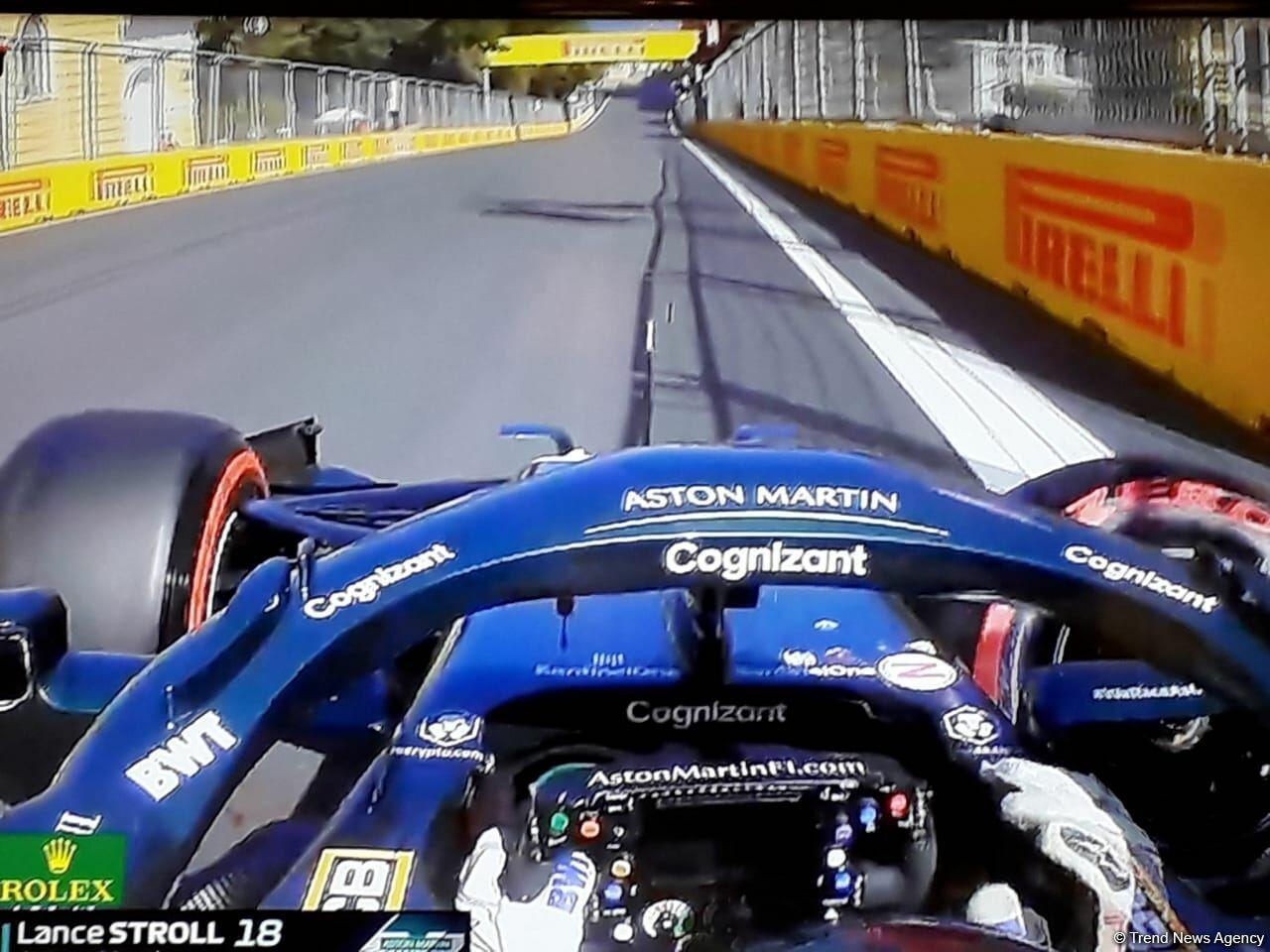 Первая авария в квалификации на Гран-при Азербайджана "Формулы-1"