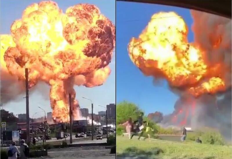 Сильный взрыв на АЗС в Новосибирске