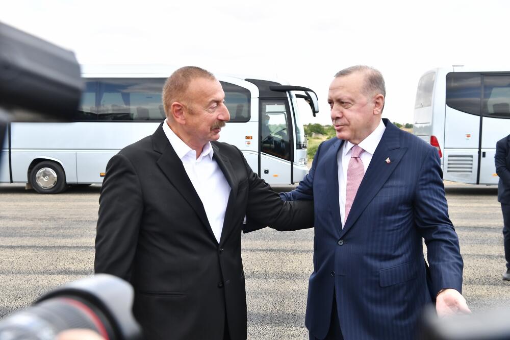 Президент Ильхам Алиев встретил Президента Турции Реджепа Тайипа Эрдогана в Физулинском районе