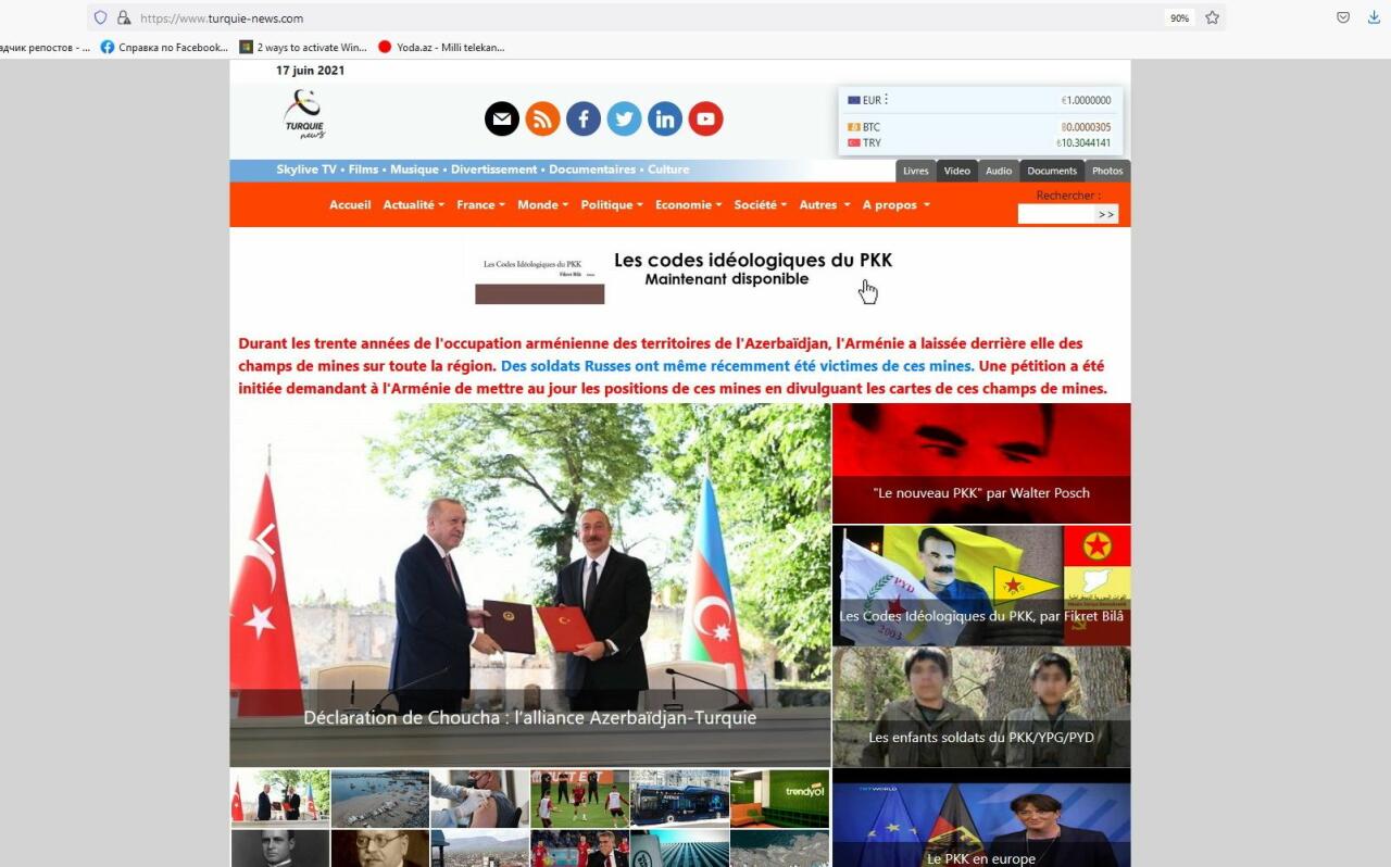 Azərbaycanlı jurnalist Fransa mediasında Şuşa bəyannaməsindən yazdı