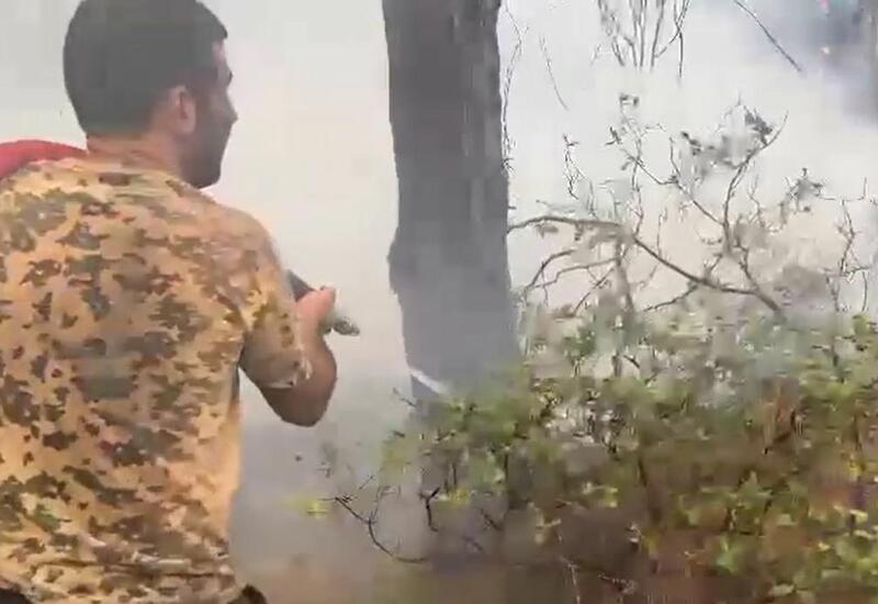 Азербайджанские спасатели борются с пожарами в Турции