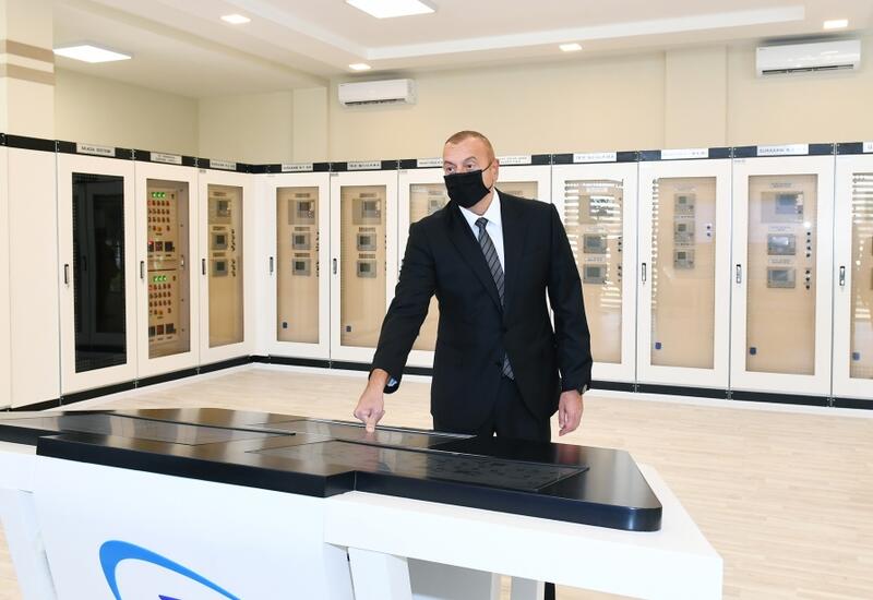 Президент Ильхам Алиев принял участие в открытии капитально реконструированной 110/35/6-киловольтной подстанции «Сураханы»