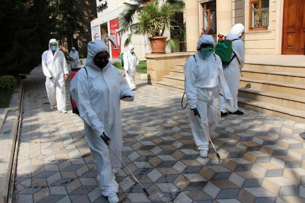 В Евлахе в связи с пандемией проведены работы по дезинфекции