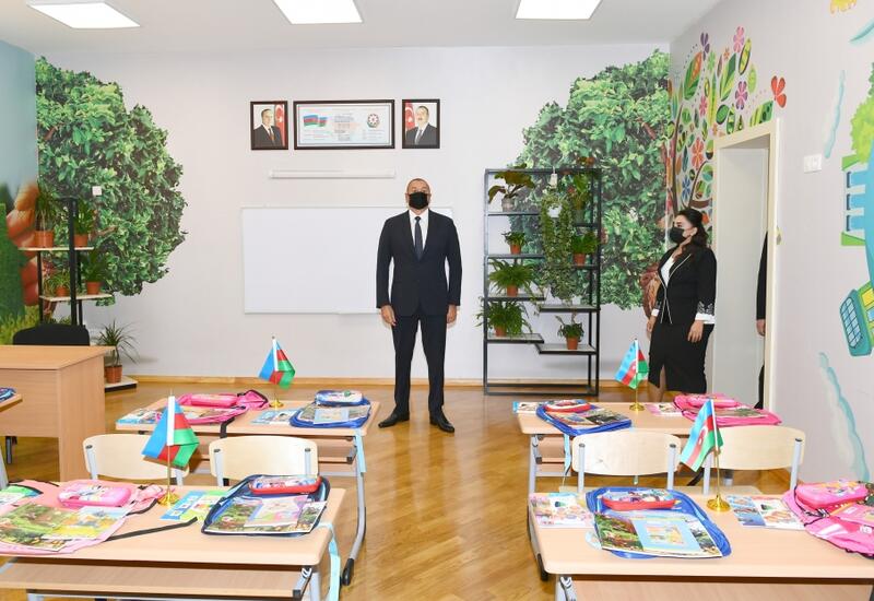 Prezident İlham Əliyev Sabunçu rayonunda 307 saylı orta məktəbdə yaradılan şəraitlə tanış olub