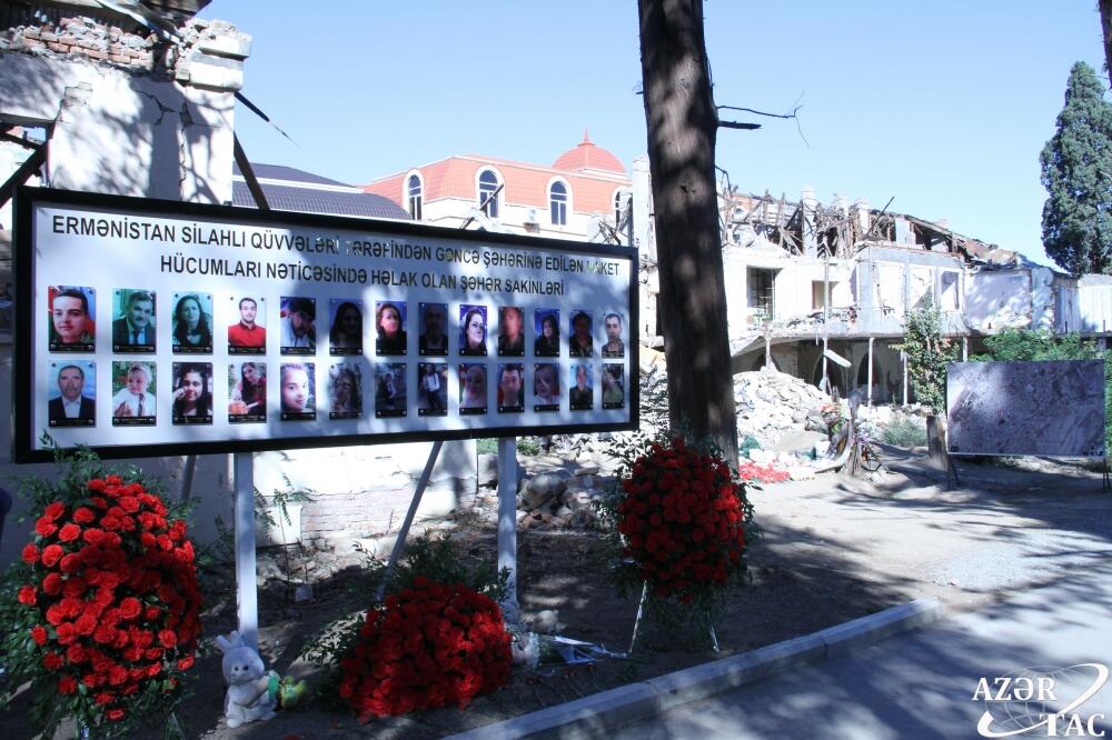 RİİB könüllüləri Gəncədə Ermənistanın raket hücumları nəticəsində həlak olan dinc sakinlərin xatirəsini anıblar