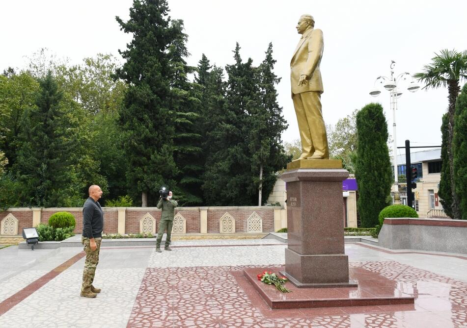 Президент Ильхам Алиев прибыл в Тертерский район