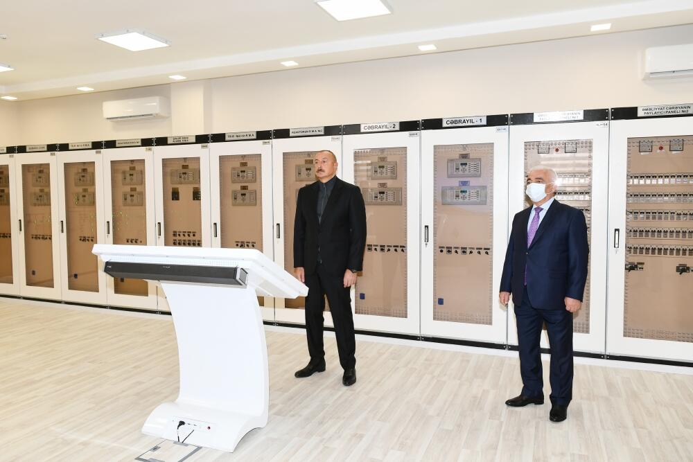 Президент Ильхам Алиев принял участие в открытии подстанции "Джебраил"