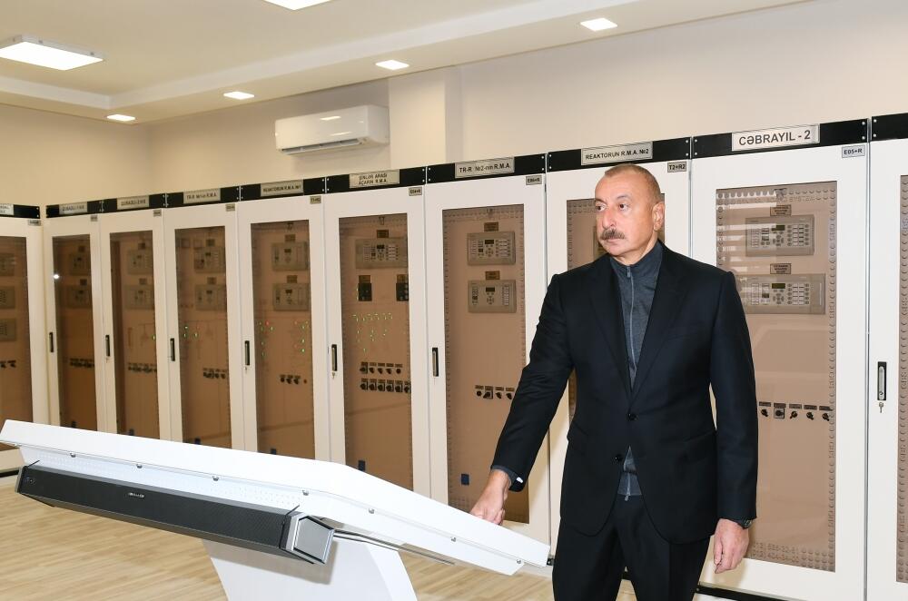 Президент Ильхам Алиев принял участие в открытии подстанции "Джебраил"