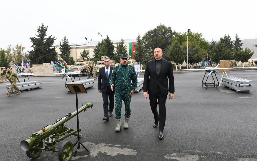 Президент Ильхам Алиев открыл в Джебраиле комплекс воинской части Государственной пограничной службы