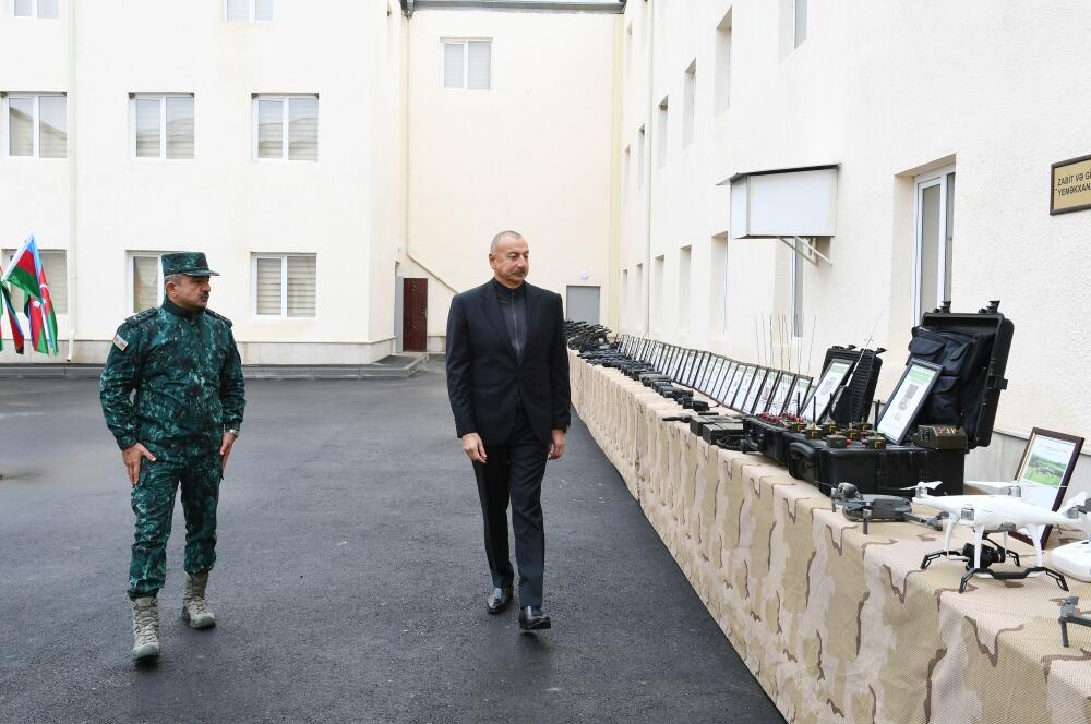 Президент Ильхам Алиев открыл в Джебраиле комплекс воинской части Государственной пограничной службы