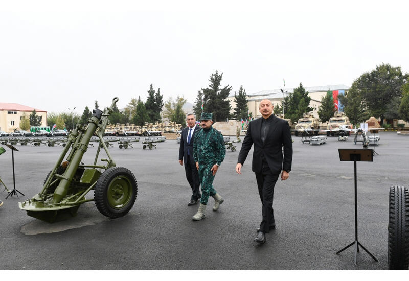 Президент Ильхам Алиев открыл в Джебраиле комплекс воинской части Государственной пограничной службы