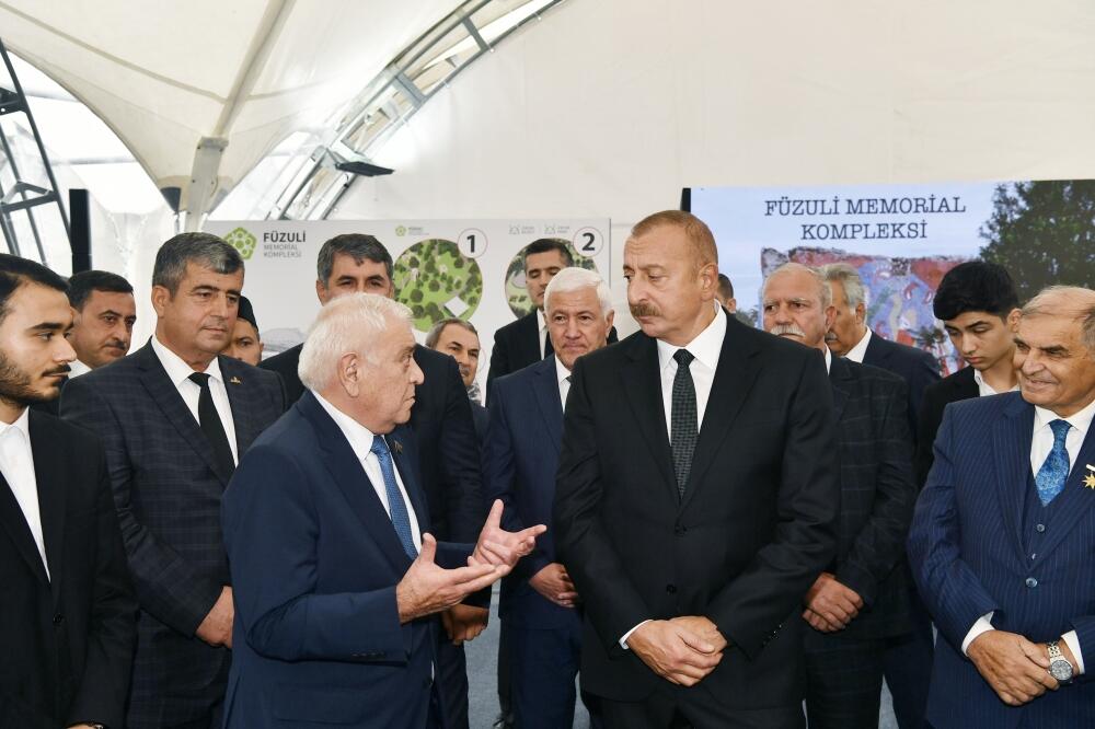 Президент Ильхам Алиев и Первая леди Мехрибан Алиева встретились с представителями общественности Физулинского района, заложили фундамент Мемориального комплекса и восстановления города