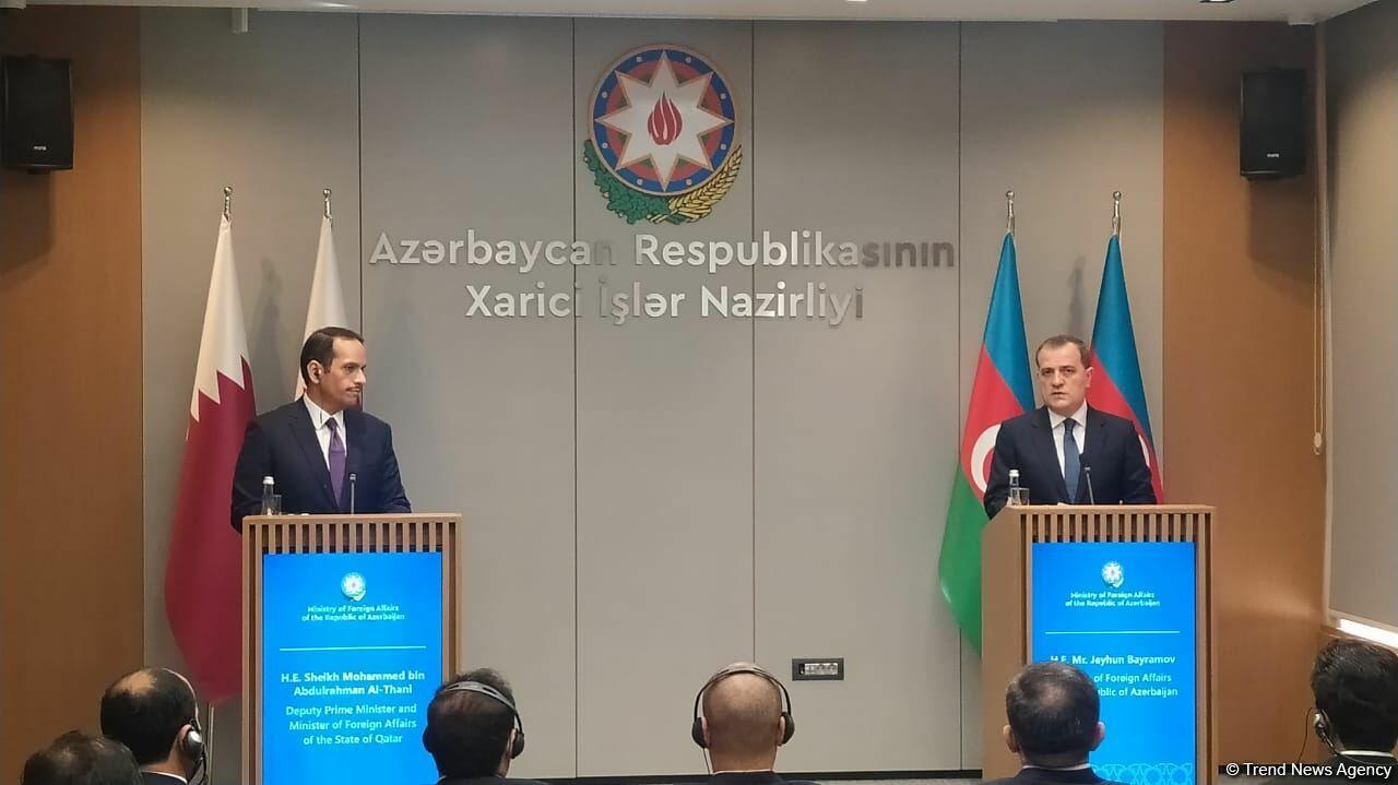 Состоялась пресс-конференция глав МИД Азербайджана и Катара