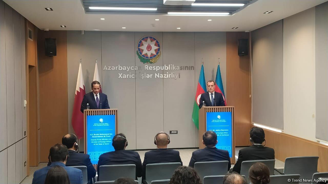 Состоялась пресс-конференция глав МИД Азербайджана и Катара
