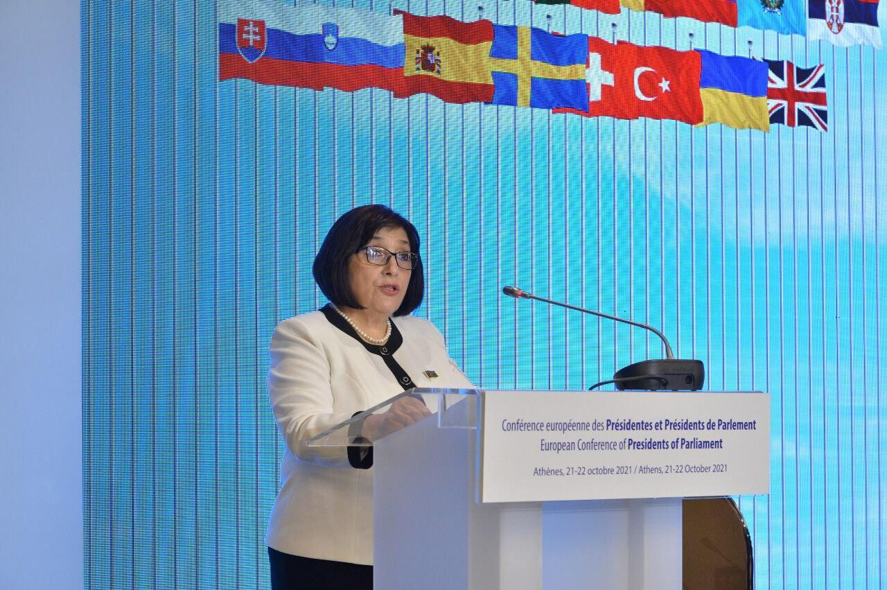 Milli Məclisin sədri Parlament Sədrlərinin Avropa Konfransında çıxış edib