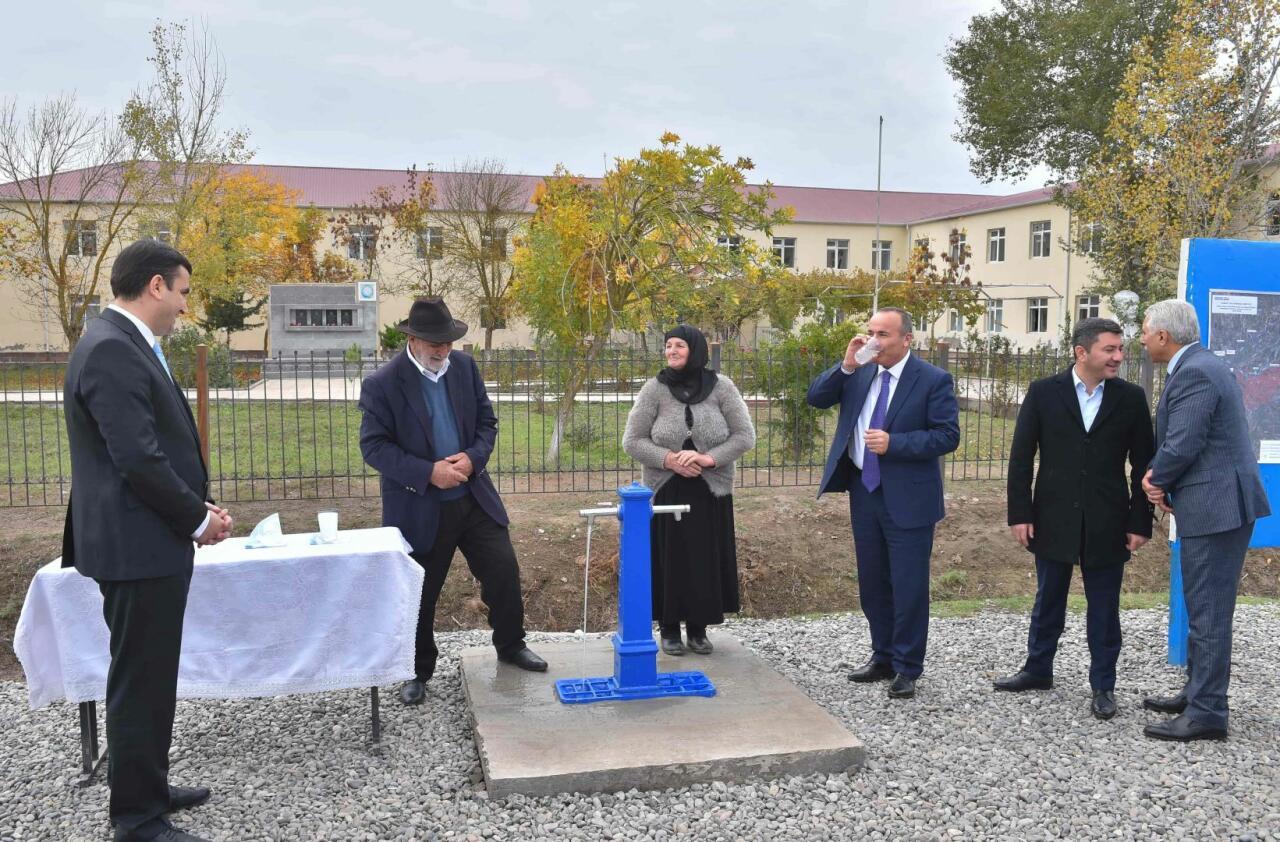 Saatlıda Nərimanov kəndi və məcburi köçkün qəsəbəsinin içməli su təchizatı yenilənib