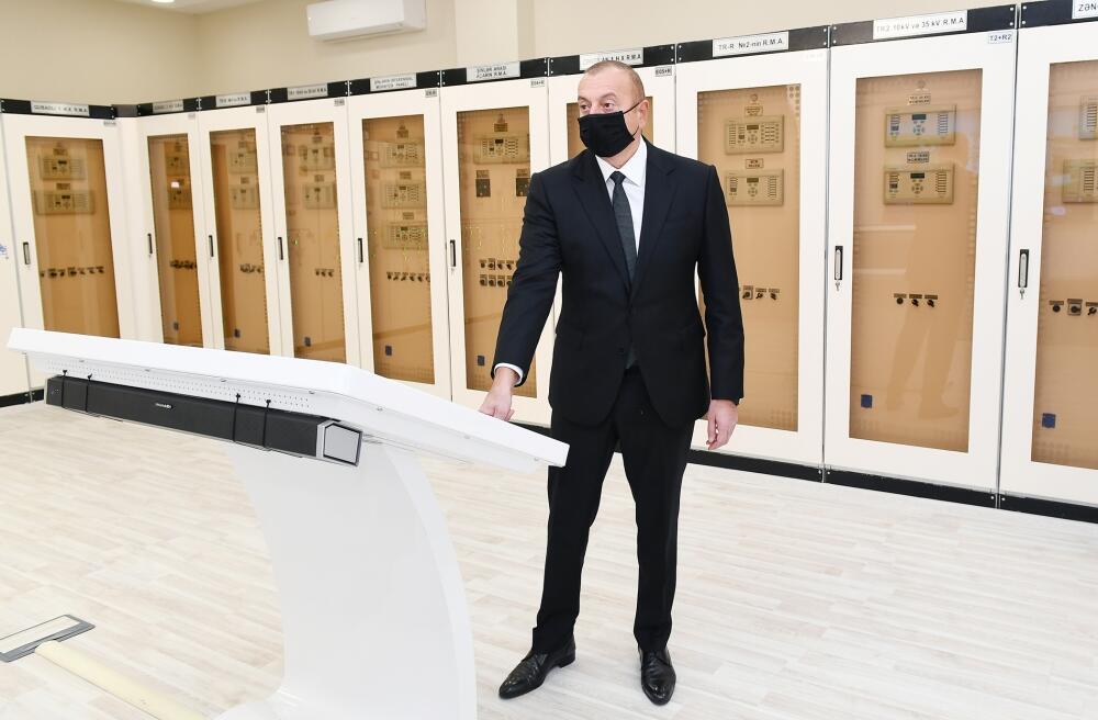Президент Ильхам Алиев и Первая леди Мехрибан Алиева приняли участие в открытии подстанции "Губадлы"