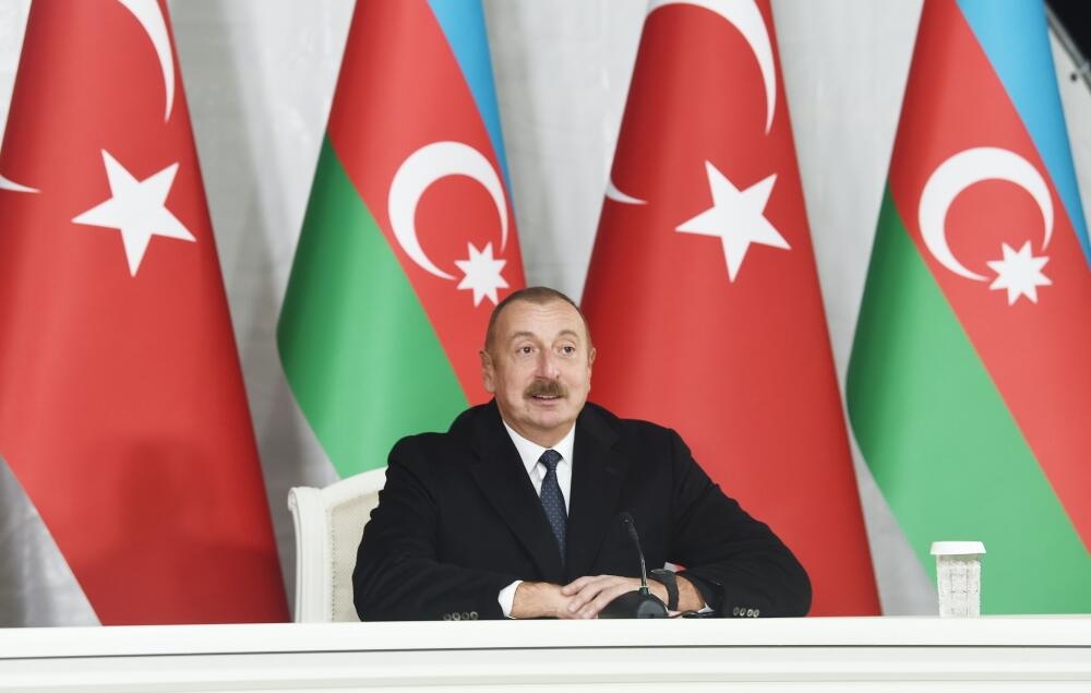 Президенты Азербайджана и Турции выступили с заявлениями для прессы в Зангилане