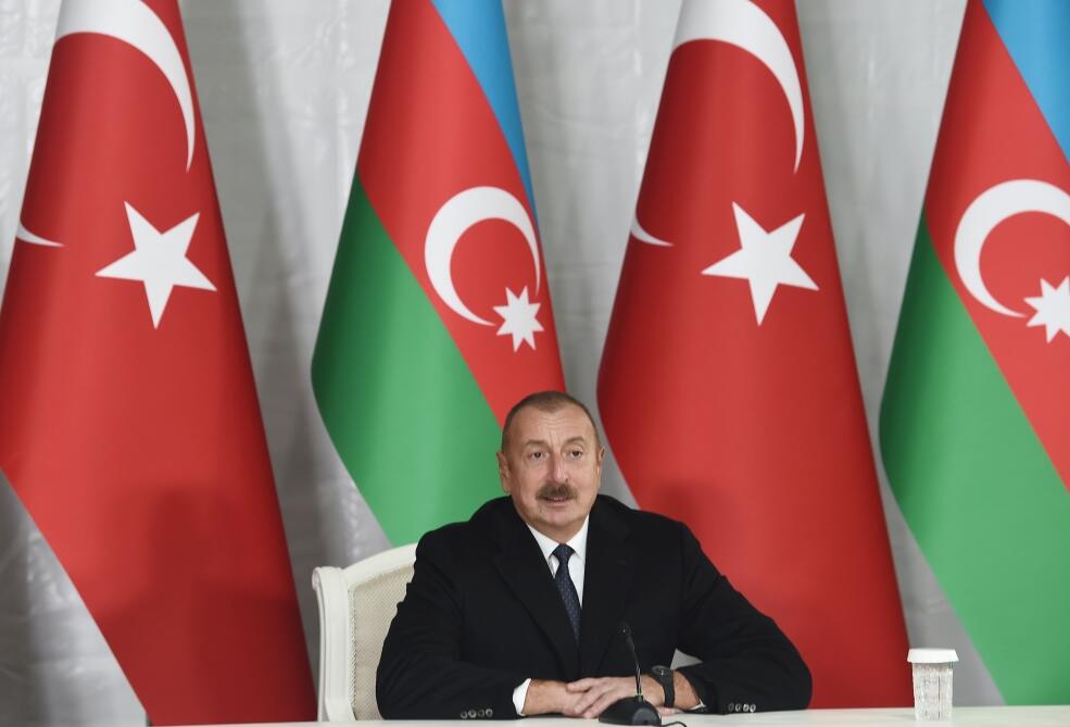 Президенты Азербайджана и Турции выступили с заявлениями для прессы в Зангилане