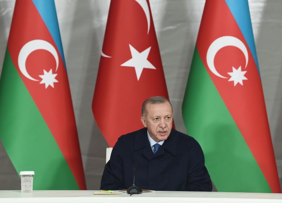 Президенты Азербайджана и Турции выступили с заявлениями для прессы в Зангилане