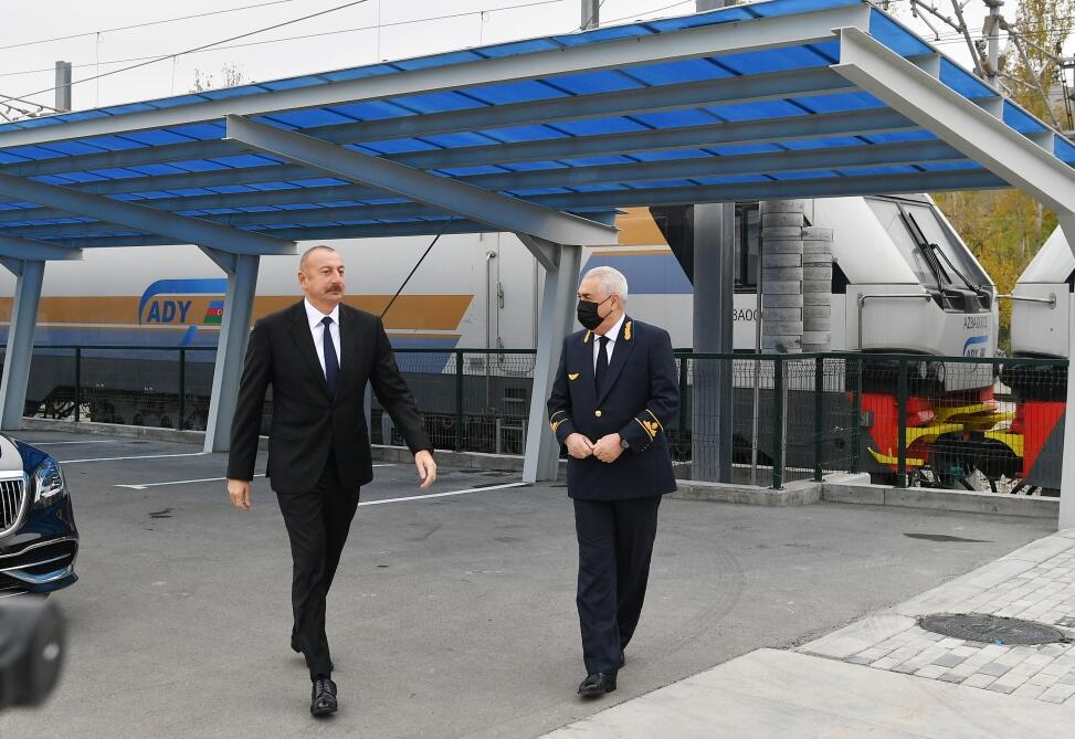 Президент Ильхам Алиев принял участие в открытии нового локомотивного депо Баладжары