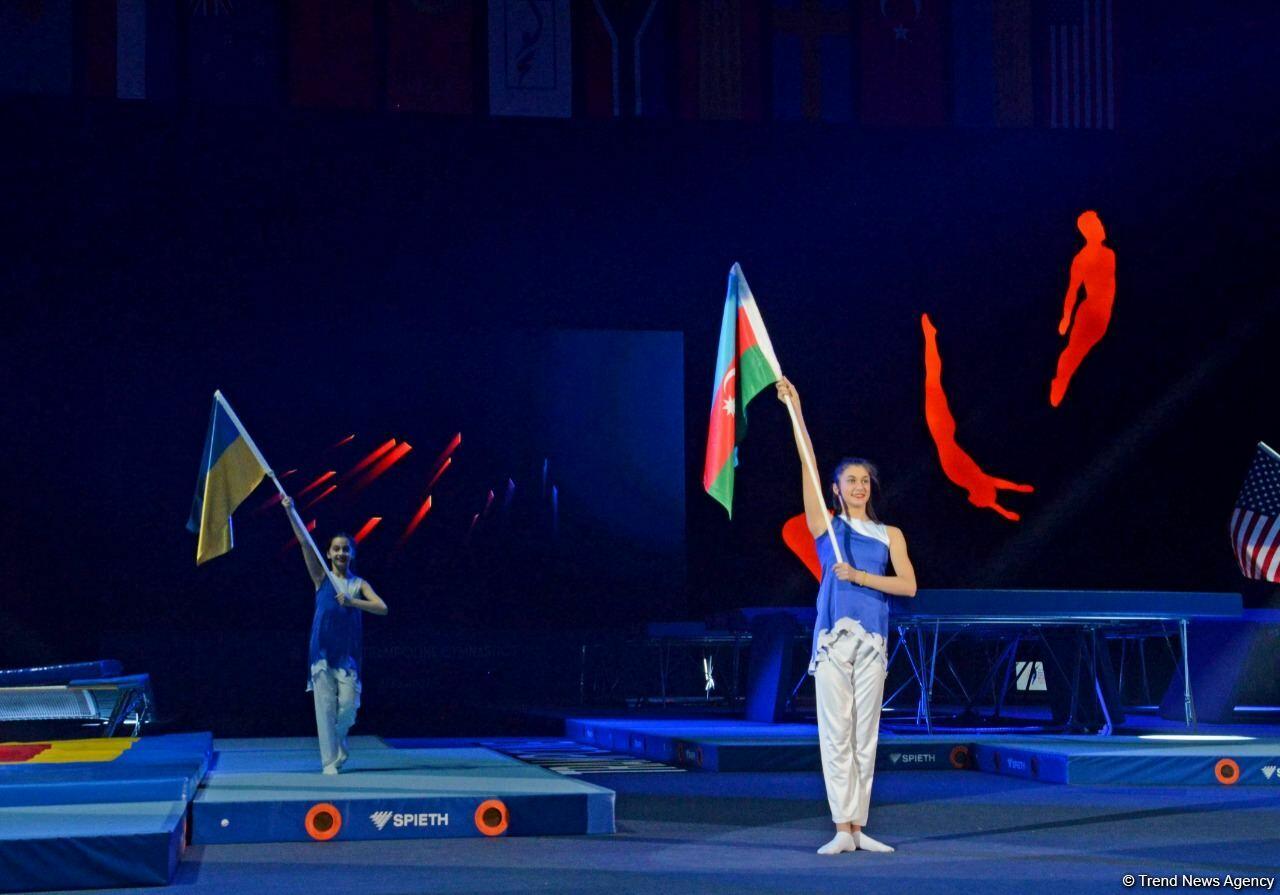 В Баку состоялась торжественная церемония закрытия 35-го чемпионата мира по прыжкам на батуте и тамблингу