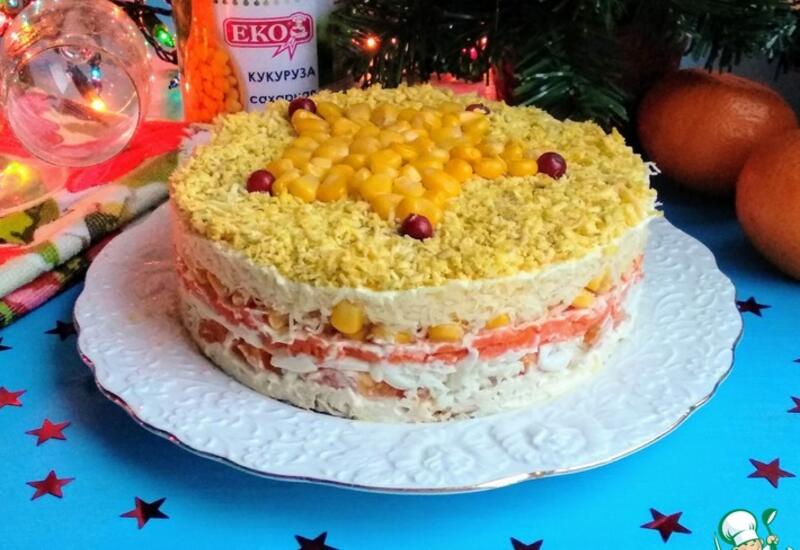 Салат с мандаринами и кукурузой