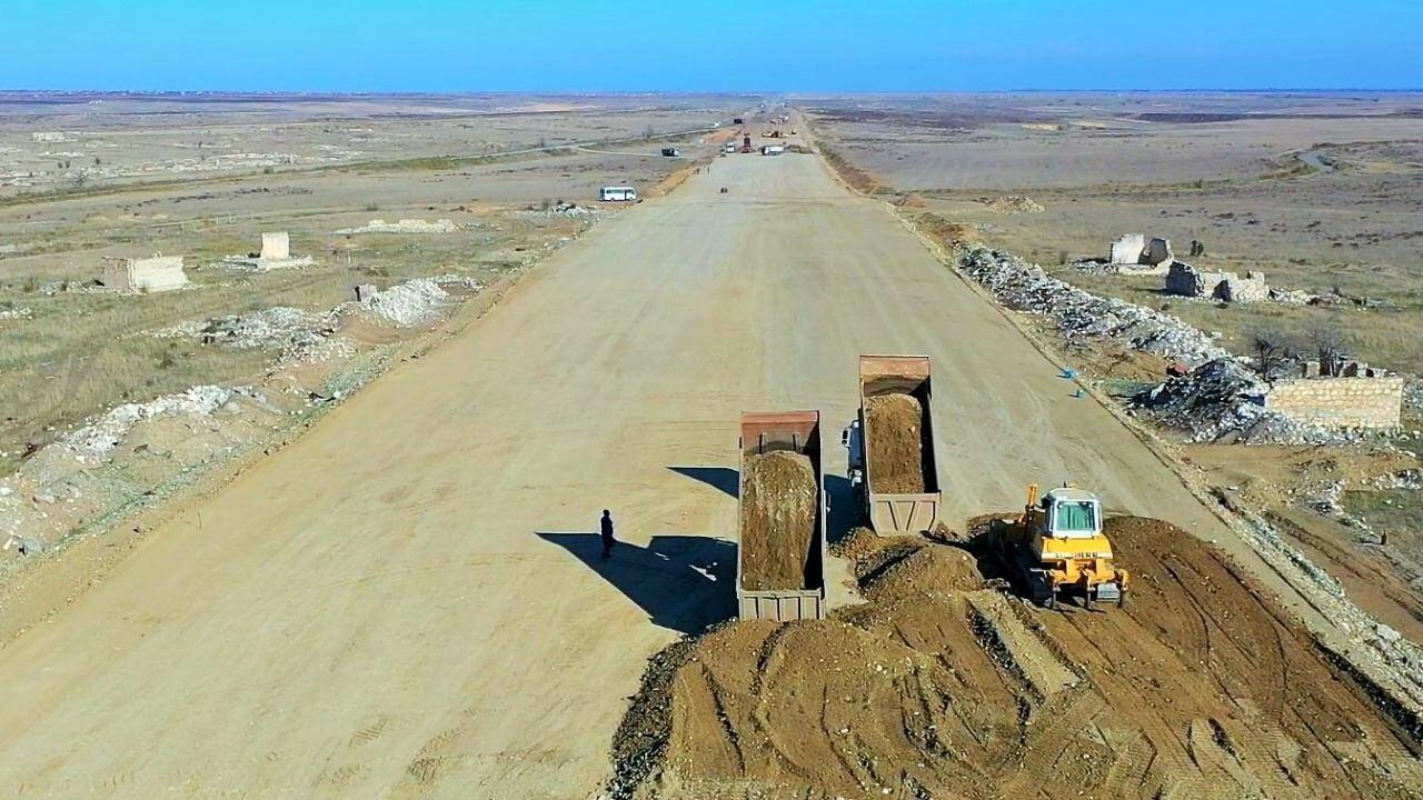Продолжается строительство дороги Барда-Агдам