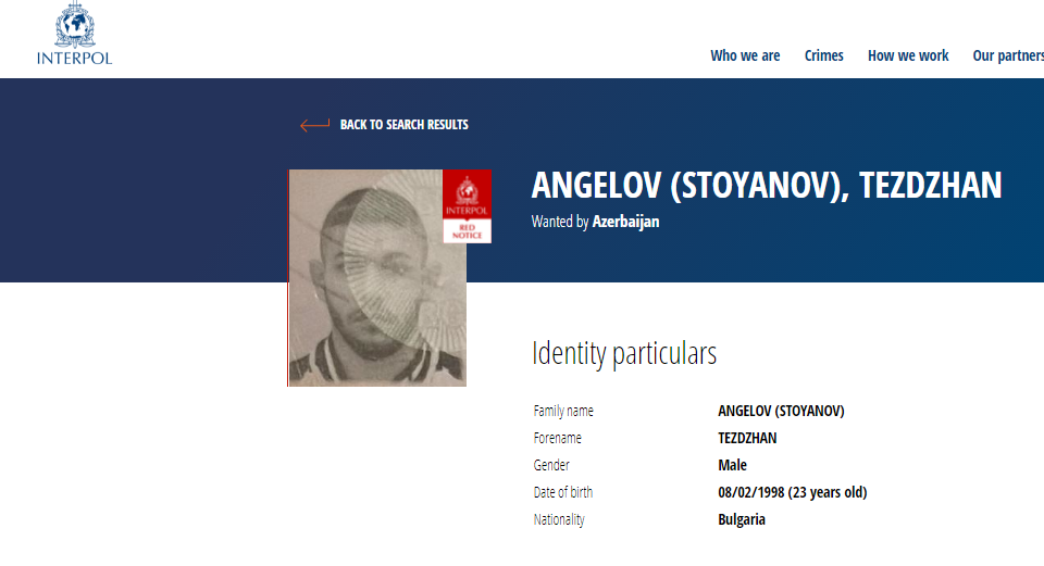 Азербайджан объявил в розыск по линии Интерпола двух граждан Болгарии